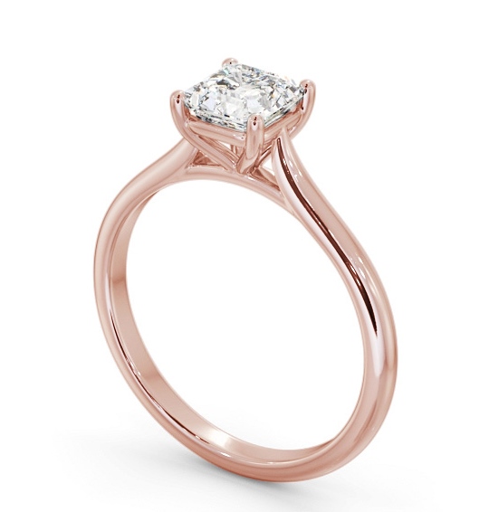 Asscher Diamond Tapered Band 4 Prong Engagement Ring 18K Rose Gold Solitaire ENAS43_RG_THUMB1