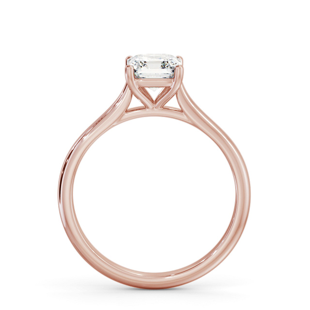 Asscher Diamond Engagement Ring 9K Rose Gold Solitaire - Meir ENAS43_RG_UP
