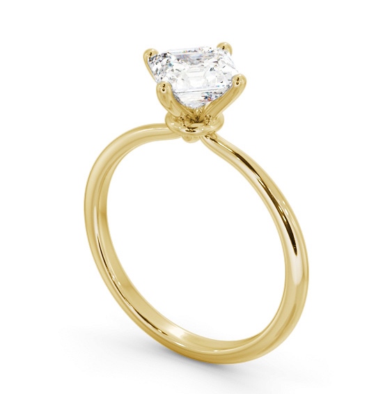 Asscher Diamond Dainty 4 Prong Engagement Ring 9K Yellow Gold Solitaire ENAS44_YG_THUMB1 