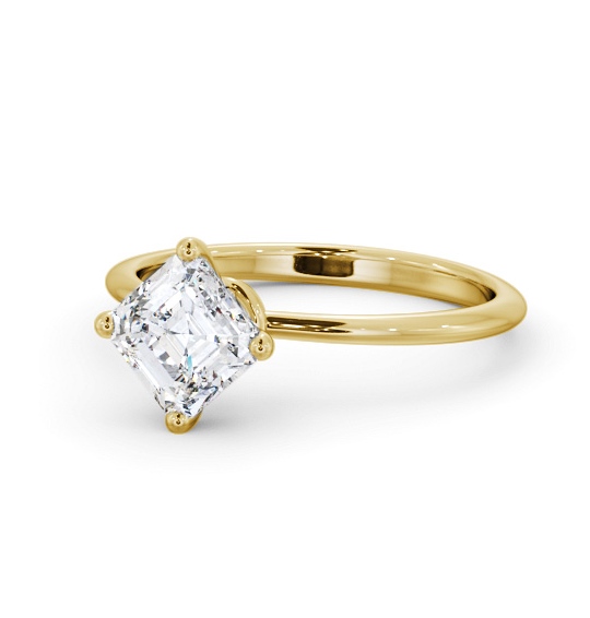  Asscher Diamond Engagement Ring 9K Yellow Gold Solitaire - Vivela ENAS44_YG_THUMB2 