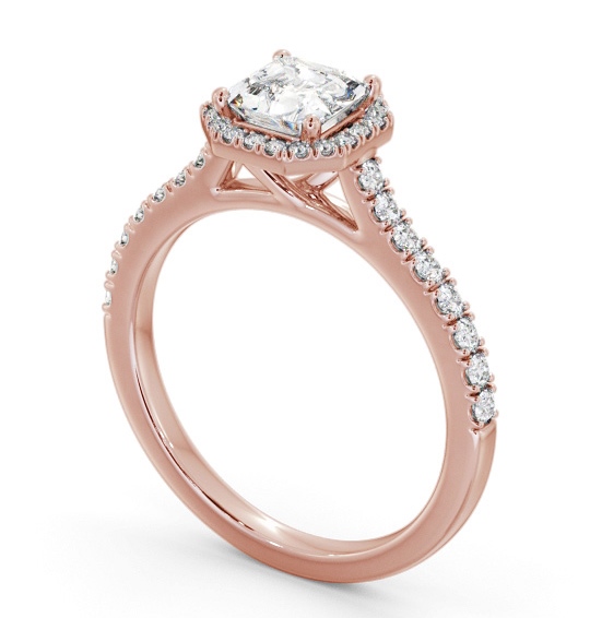  Halo Asscher Diamond Engagement Ring 18K Rose Gold - Hanby ENAS45_RG_THUMB1 