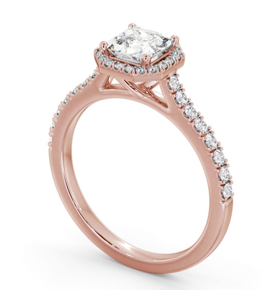 Halo Asscher Diamond Classic Engagement Ring 9K Rose Gold ENAS45_RG_THUMB1