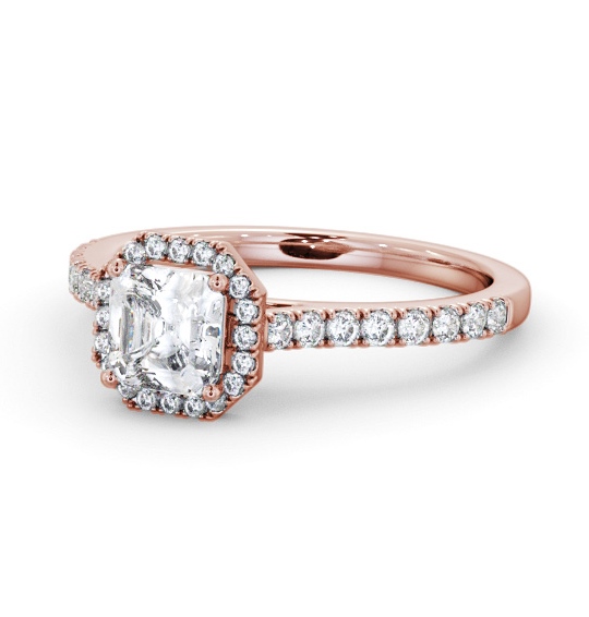  Halo Asscher Diamond Engagement Ring 9K Rose Gold - Hanby ENAS45_RG_THUMB2 