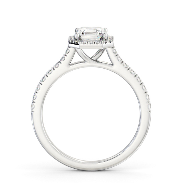 Halo Asscher Diamond Engagement Ring 18K White Gold - Hanby ENAS45_WG_UP