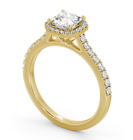 Halo Asscher Diamond Classic Engagement Ring 18K Yellow Gold ENAS45_YG_THUMB1