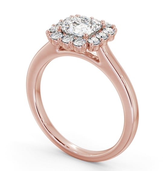  Halo Asscher Diamond Engagement Ring 18K Rose Gold - Ebberston ENAS46_RG_THUMB1 