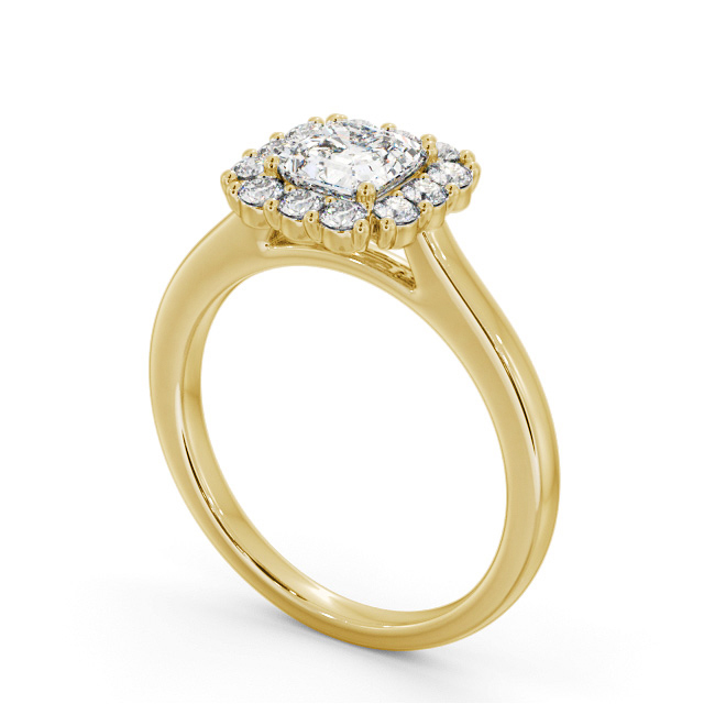 Halo Asscher Diamond Engagement Ring 9K Yellow Gold - Ebberston ENAS46_YG_SIDE