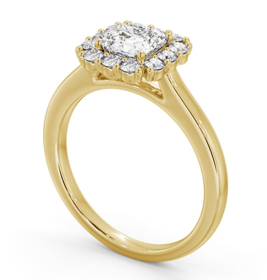 Halo Asscher Diamond Elegant Style Engagement Ring 18K Yellow Gold ENAS46_YG_THUMB1 