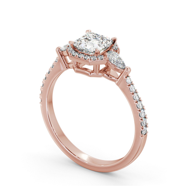 Halo Asscher Diamond Engagement Ring 18K Rose Gold - Morgan ENAS47_RG_SIDE