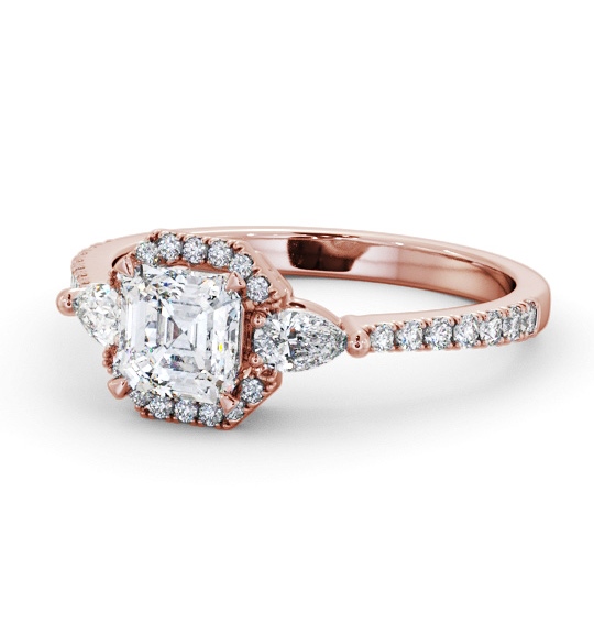  Halo Asscher Diamond Engagement Ring 9K Rose Gold - Morgan ENAS47_RG_THUMB2 
