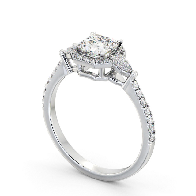 Halo Asscher Diamond Engagement Ring 18K White Gold - Morgan ENAS47_WG_SIDE