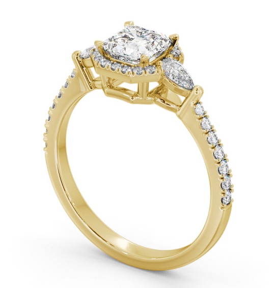  Halo Asscher Diamond Engagement Ring 9K Yellow Gold - Morgan ENAS47_YG_THUMB1 