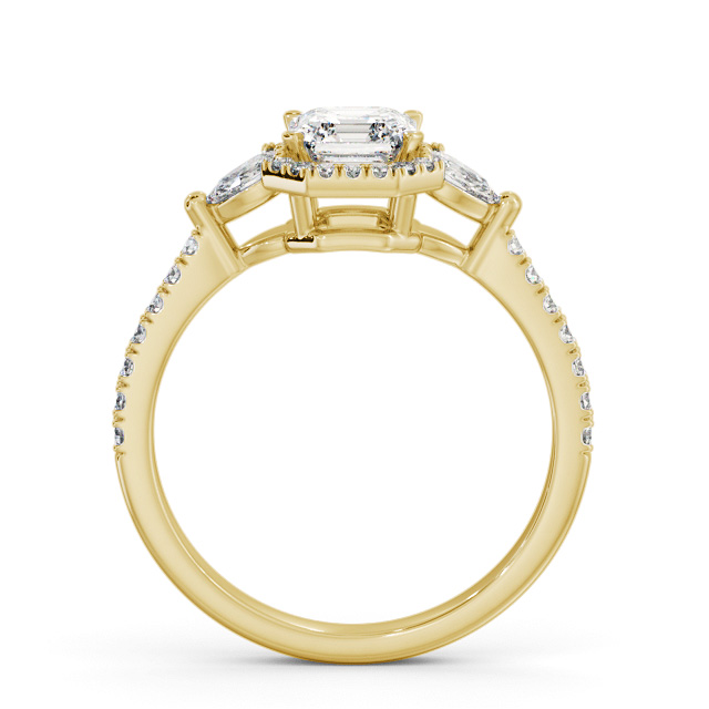 Halo Asscher Diamond Engagement Ring 18K Yellow Gold - Morgan ENAS47_YG_UP