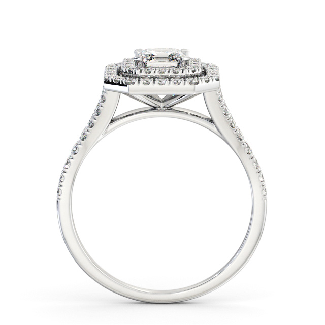 Halo Asscher Diamond Engagement Ring Platinum - Astcote ENAS49_WG_UP