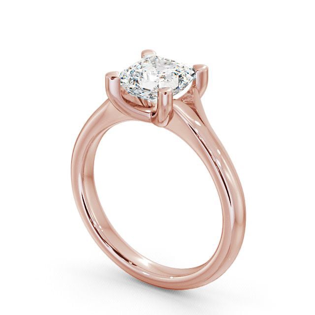 Asscher Diamond Engagement Ring 9K Rose Gold Solitaire - Rivar