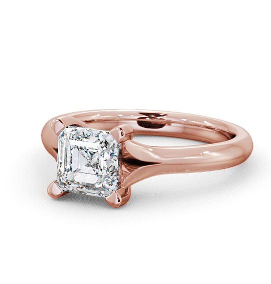  Asscher Diamond Engagement Ring 9K Rose Gold Solitaire - Rivar ENAS4_RG_THUMB2 