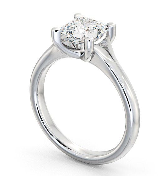 Asscher Diamond Engagement Ring Platinum Solitaire - Rivar ENAS4_WG_THUMB1