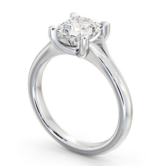 Asscher Diamond Split Band Engagement Ring Palladium Solitaire ENAS4_WG_THUMB1