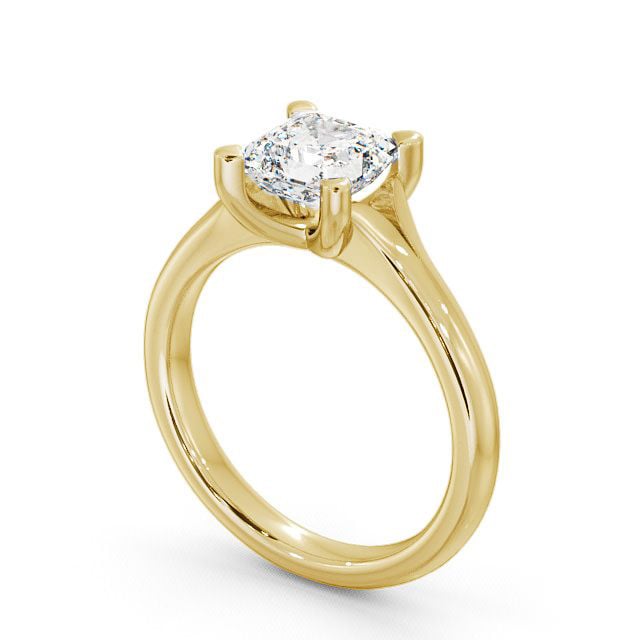 Asscher Diamond Engagement Ring 9K Yellow Gold Solitaire - Rivar ENAS4_YG_SIDE