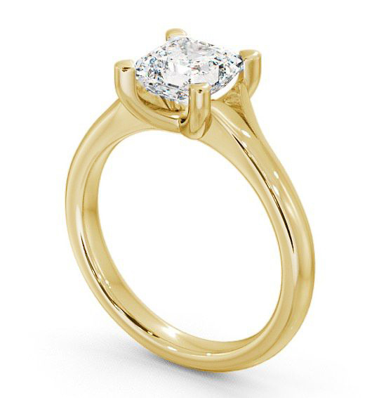 Asscher Diamond Split Band Engagement Ring 18K Yellow Gold Solitaire ENAS4_YG_THUMB1 