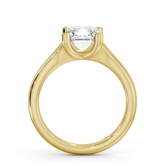 Asscher Diamond Engagement Ring 9K Yellow Gold Solitaire - Rivar ENAS4_YG_UP