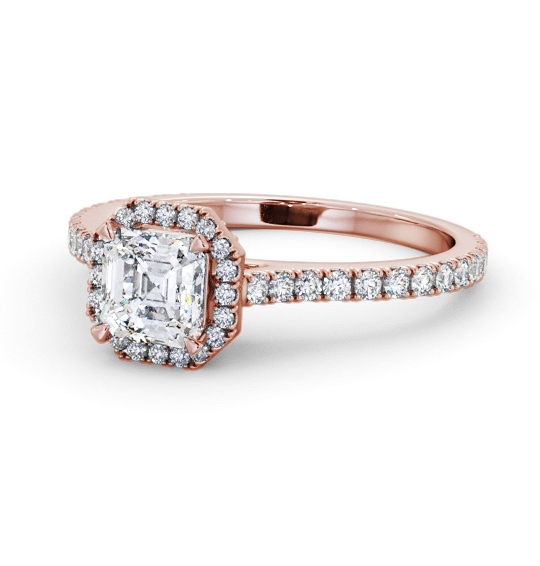  Halo Asscher Diamond Engagement Ring 9K Rose Gold - Turnstel ENAS50_RG_THUMB2 