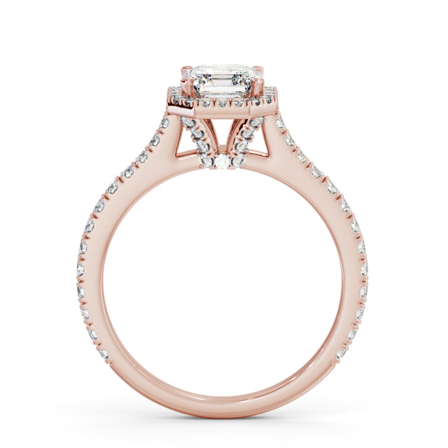 Halo Asscher Diamond Engagement Ring 18K Rose Gold - Turnstel ENAS50_RG_UP