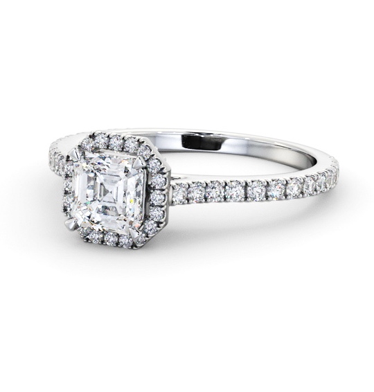  Halo Asscher Diamond Engagement Ring Platinum - Turnstel ENAS50_WG_THUMB2 
