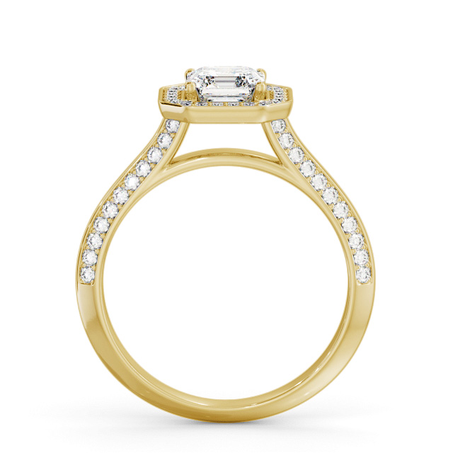 Halo Asscher Diamond Engagement Ring 9K Yellow Gold - Straad ENAS51_YG_UP