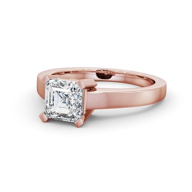 Asscher Diamond Engagement Ring 18K Rose Gold Solitaire - Kielder ENAS5_RG_FLAT