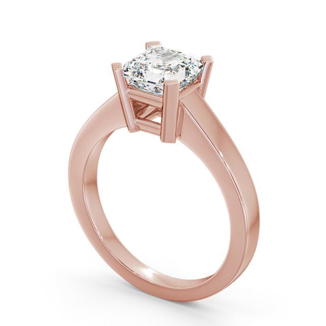 Asscher Diamond Engagement Ring 9K Rose Gold Solitaire - Kielder