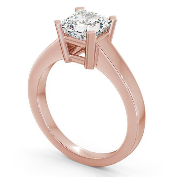 Asscher Diamond Box Setting Engagement Ring 18K Rose Gold Solitaire ENAS5_RG_THUMB1 