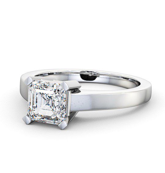 Asscher Diamond Box Setting Engagement Ring 9K White Gold Solitaire ENAS5_WG_THUMB2 