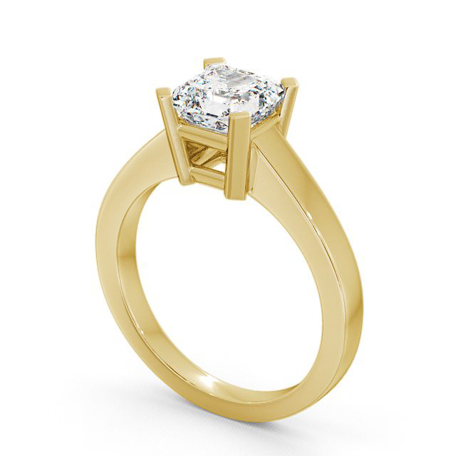 Asscher Diamond Engagement Ring 18K Yellow Gold Solitaire - Kielder ENAS5_YG_SIDE