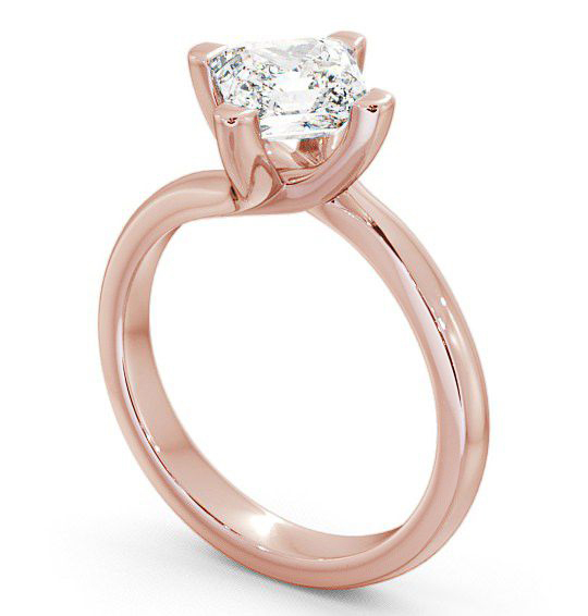 Asscher Diamond Rotated Head Engagement Ring 18K Rose Gold Solitaire ENAS6_RG_THUMB1