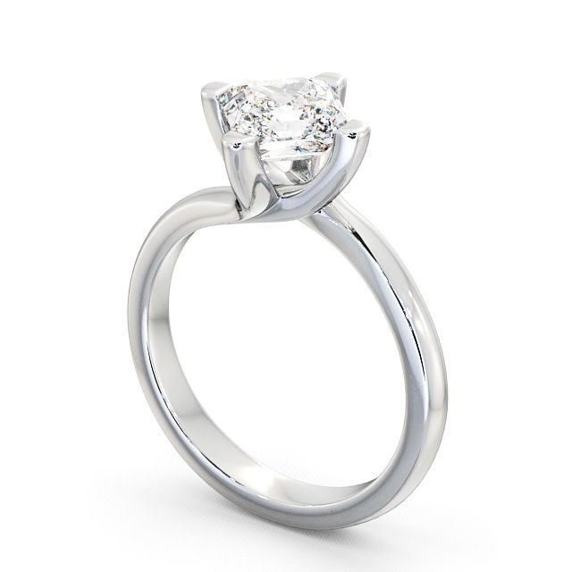 Asscher Diamond Engagement Ring Platinum Solitaire - Saul ENAS6_WG_SIDE