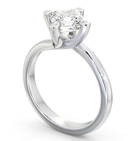 Asscher Diamond Engagement Ring 18K White Gold Solitaire - Saul ENAS6_WG_THUMB1