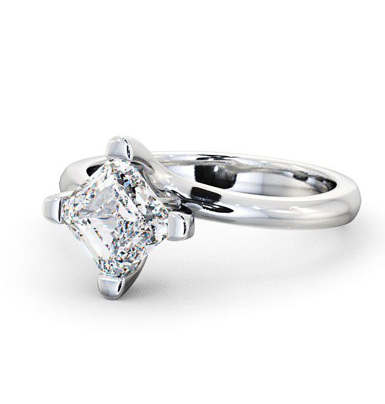  Asscher Diamond Engagement Ring Palladium Solitaire - Saul ENAS6_WG_THUMB2 