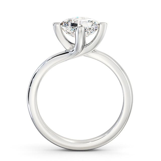 Asscher Diamond Engagement Ring 18K White Gold Solitaire - Saul ENAS6_WG_UP