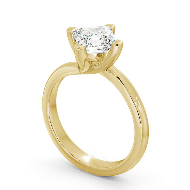 Asscher Diamond Engagement Ring 9K Yellow Gold Solitaire - Saul ENAS6_YG_SIDE