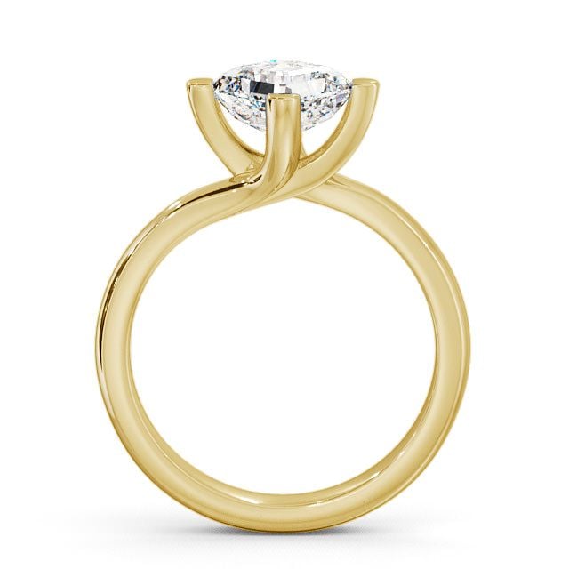 Asscher Diamond Engagement Ring 9K Yellow Gold Solitaire - Saul ENAS6_YG_UP