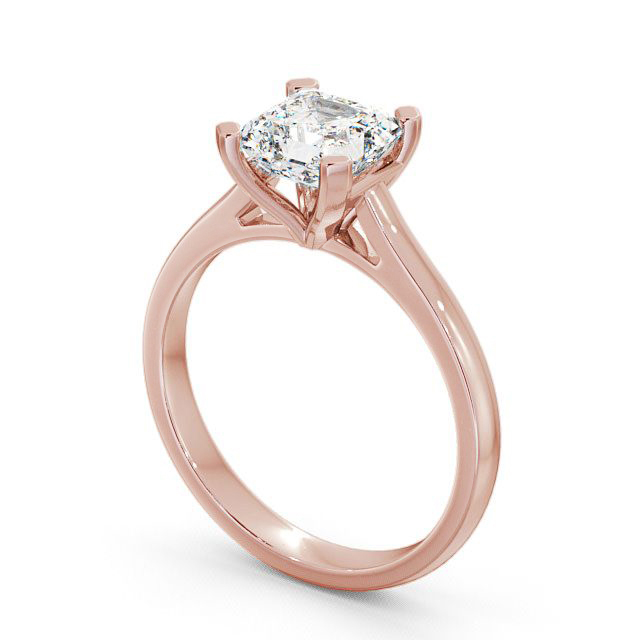 Asscher Diamond Engagement Ring 9K Rose Gold Solitaire - Arean ENAS7_RG_SIDE