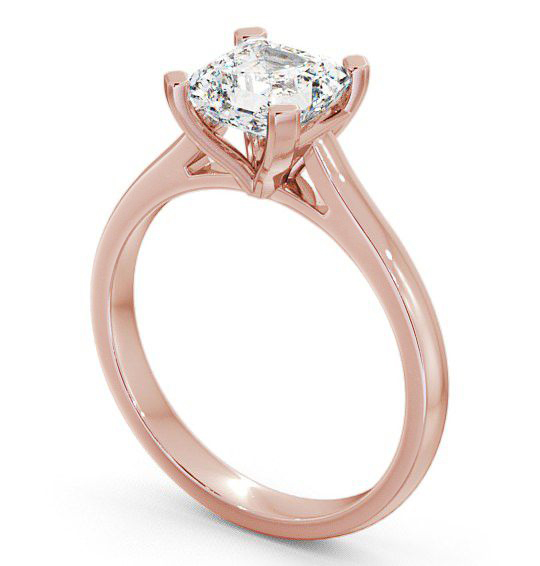 Asscher Diamond Classic Style Engagement Ring 18K Rose Gold Solitaire ENAS7_RG_THUMB1