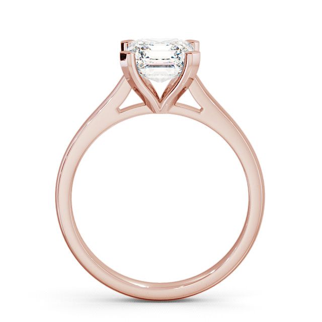 Asscher Diamond Engagement Ring 18K Rose Gold Solitaire - Arean ENAS7_RG_UP
