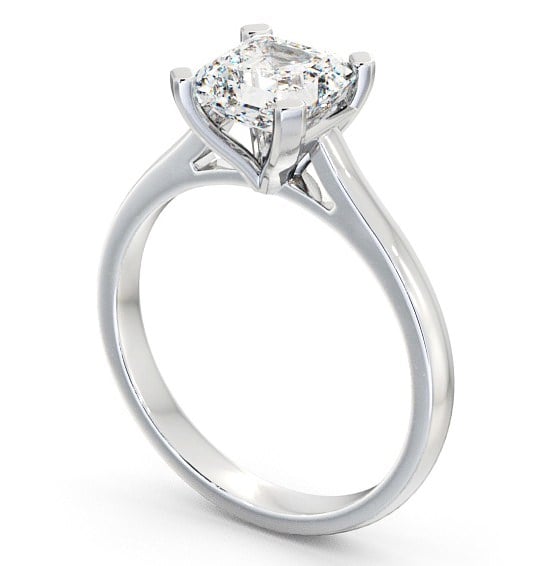 Asscher Diamond Classic Style Engagement Ring Platinum Solitaire ENAS7_WG_THUMB1