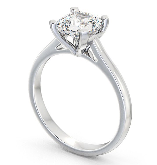 Asscher Diamond Classic Style Engagement Ring Platinum Solitaire ENAS7_WG_THUMB1 