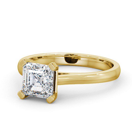 Asscher Diamond Classic Style Engagement Ring 9K Yellow Gold Solitaire ENAS7_YG_THUMB2 