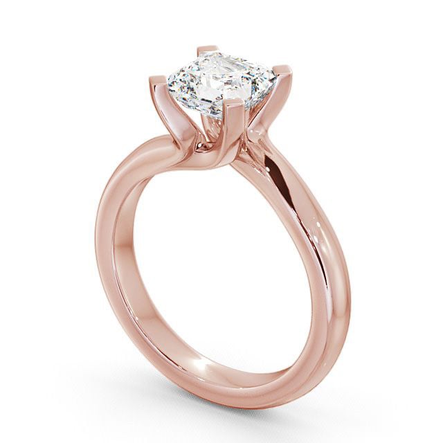 Asscher Diamond Engagement Ring 9K Rose Gold Solitaire - Carew ENAS8_RG_SIDE