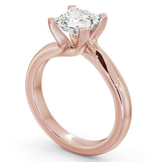 Asscher Diamond Sweeping Prongs Engagement Ring 18K Rose Gold Solitaire ENAS8_RG_THUMB1