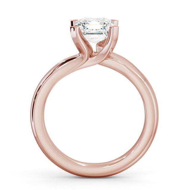 Asscher Diamond Engagement Ring 18K Rose Gold Solitaire - Carew ENAS8_RG_UP